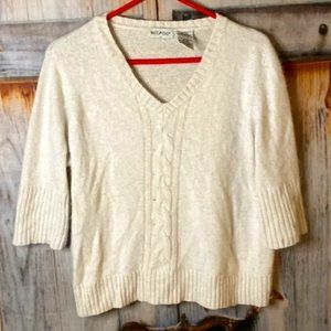 White Stag Silk Angora 3/4 Sleeve Sweater